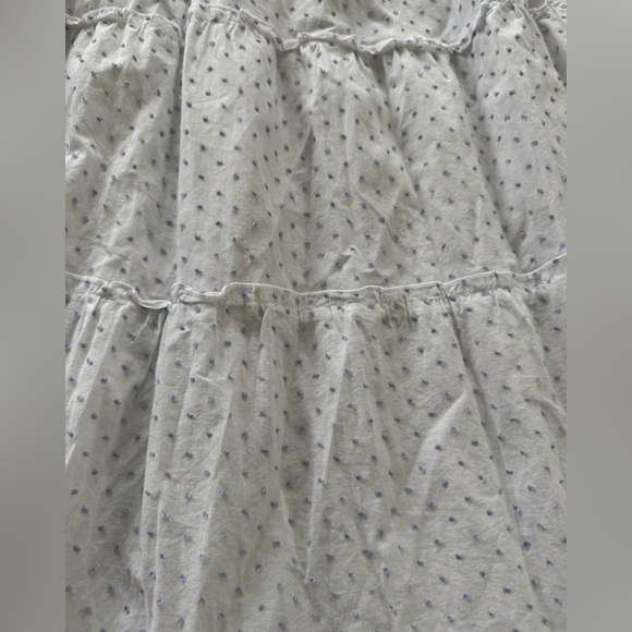 Hill House Ellie Nap Dress Swiss Dot White Blue Smocked Tiered Midi L - Picture 8 of 9
